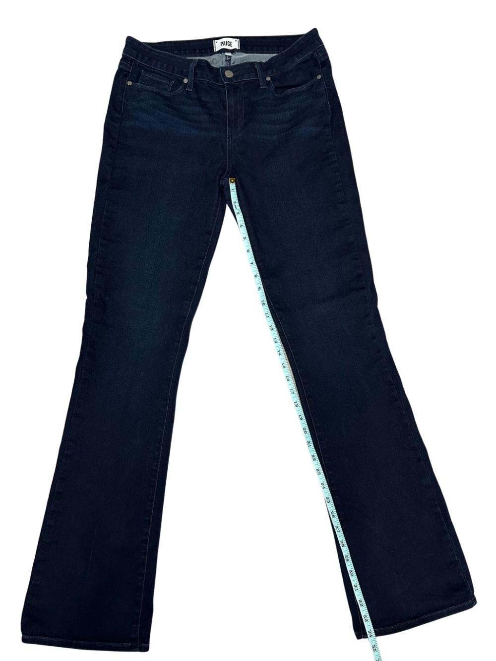 PAIGE Manhattan Dream Catcher Dark Wash Slim Bootcut Jeans USA Size 32 x 34 - Picture 10 of 11